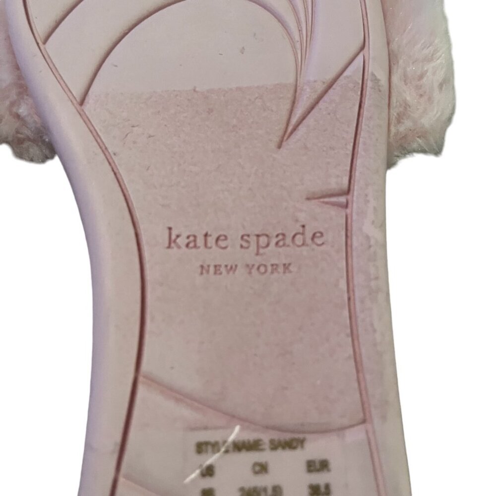 Kate Spade Women’s Pink Fur Slipper Size 8 - Picture 5 of 5